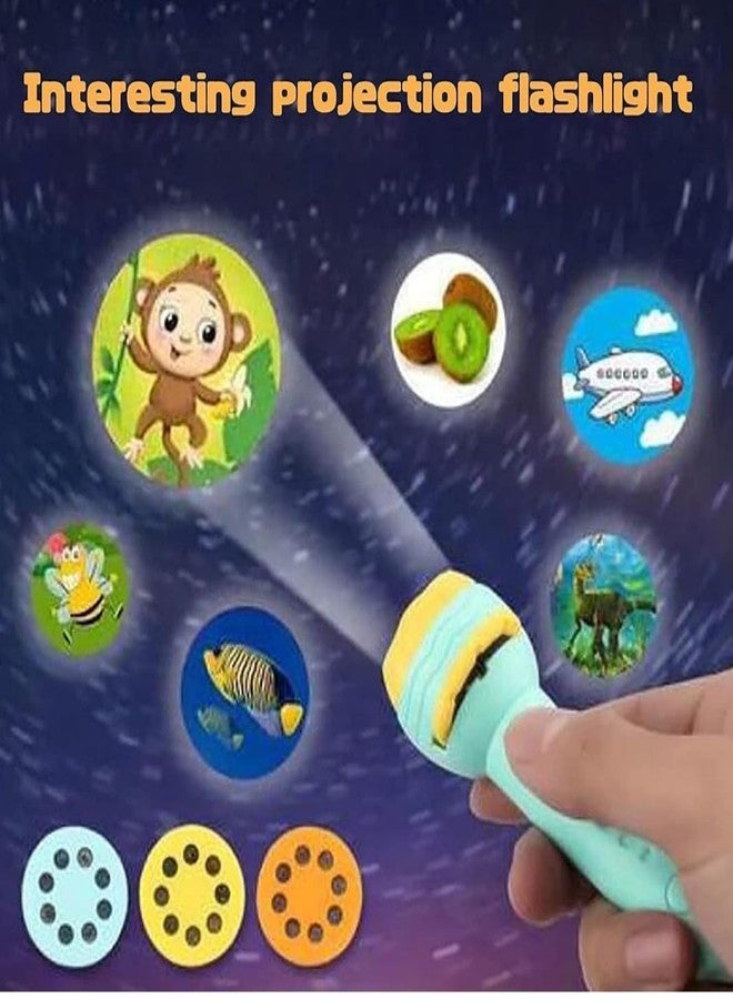 FULLFILLS Mini Projector Torch Toy with 3 Slides, 24 Patterns - Safe, ABS Material, Easy, Creative Learning & Bedtime Stories, Transform to Night Light for Ultimate Comfort - Image 3